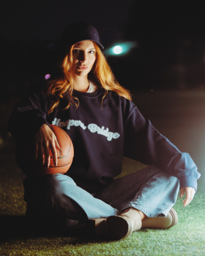 Navy blue crewneck sweatshirt