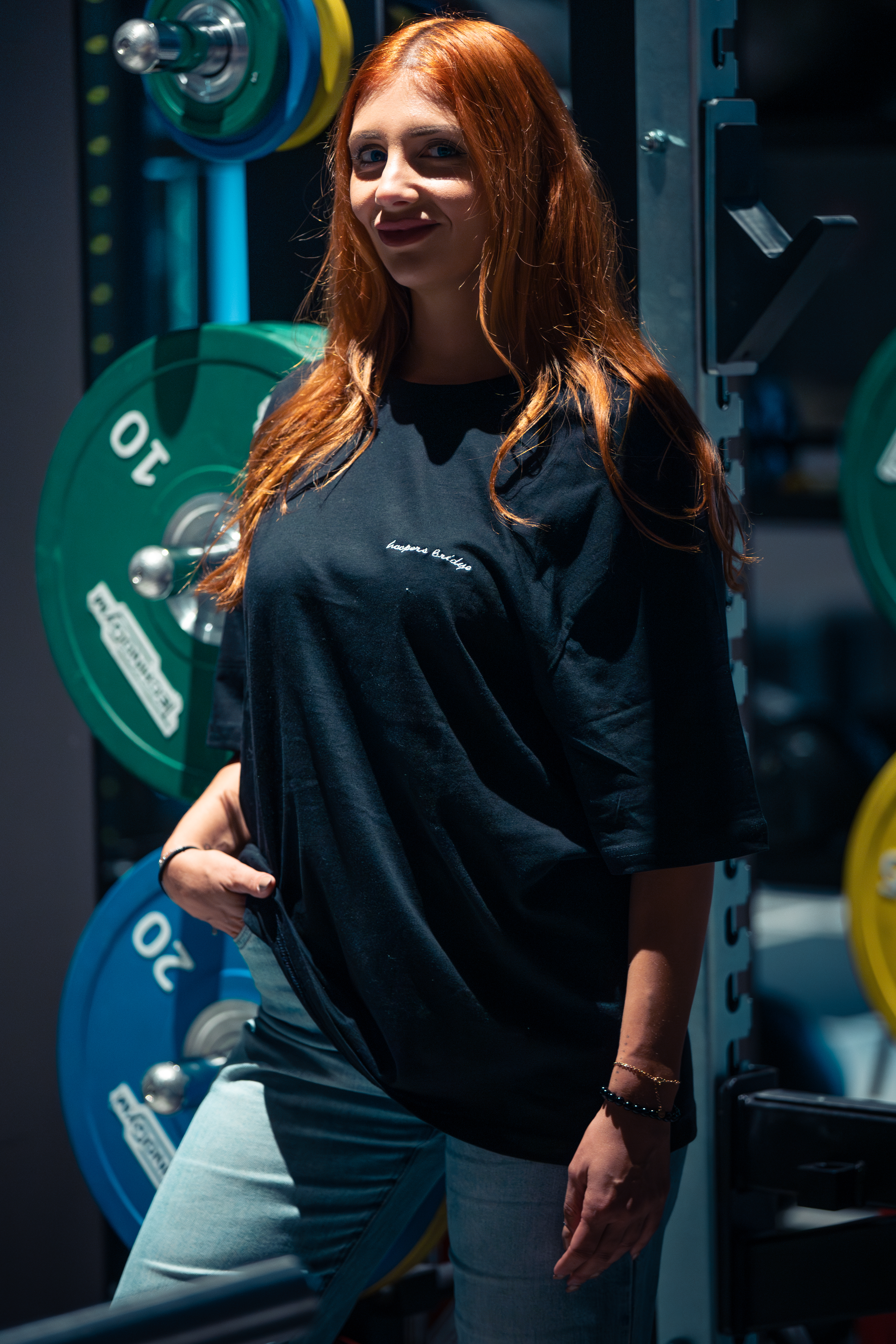 oversized tee with signature embroidery_ black